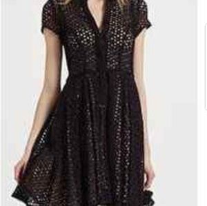 BCBGMAXAZRIA  BLACK EYELET DRESS